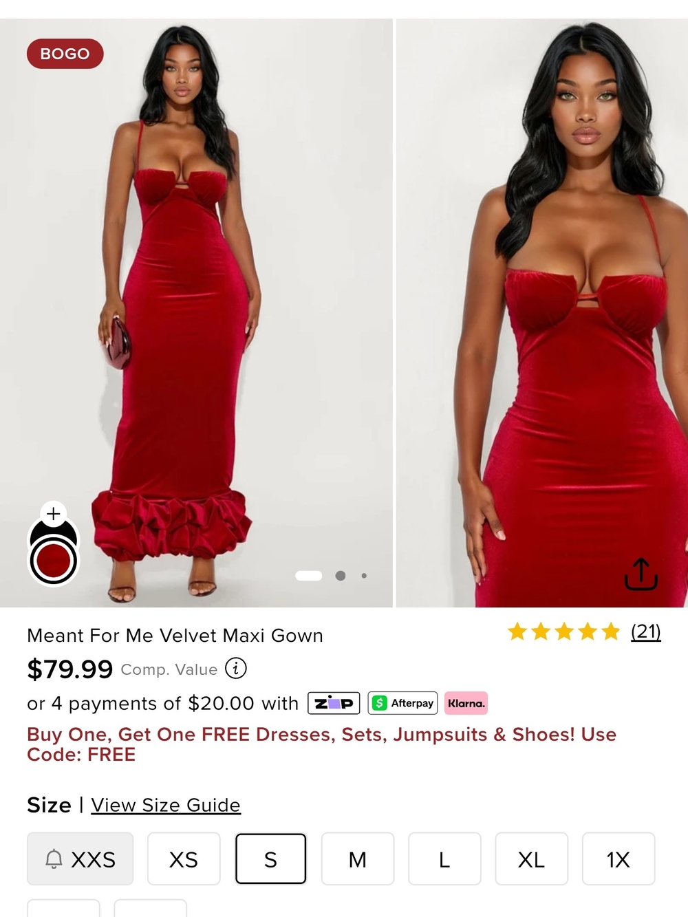 Red Velvet Maxi Gown